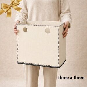 Three by Three Felt Like It Connectable Cream Bin 18 Inch Square